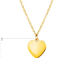 Złoty naszyjnik, ankier - serce