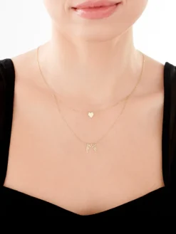 Złoty naszyjnik, ankier - serce, skrzydła