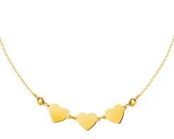 Złoty naszyjnik, ankier - serca