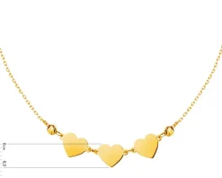 Złoty naszyjnik, ankier - serca
