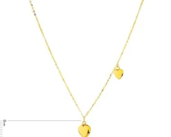 Złoty naszyjnik, ankier - serca