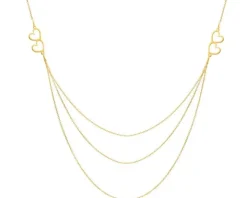 Złoty naszyjnik, ankier - serca