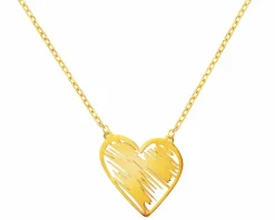 Złoty naszyjnik, ankier - serce