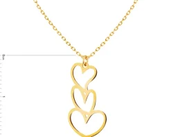 Złoty naszyjnik, ankier - serca