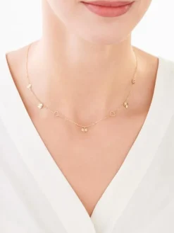 Złoty naszyjnik, ankier - serca