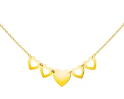 Złoty naszyjnik, ankier - serca