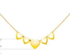 Złoty naszyjnik, ankier - serca