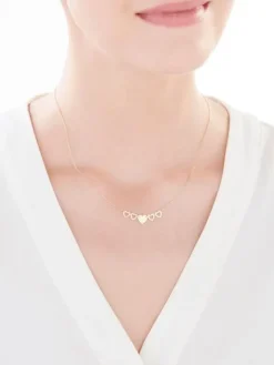 Złoty naszyjnik, ankier - serca