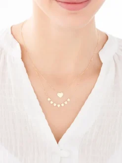 Złoty naszyjnik, ankier - serca