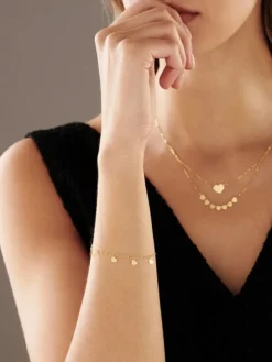 Złoty naszyjnik, ankier - serca