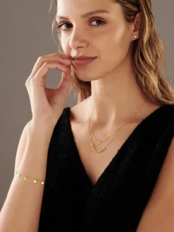 Złoty naszyjnik, ankier - serca