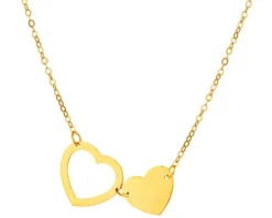 Złoty naszyjnik, ankier - serca