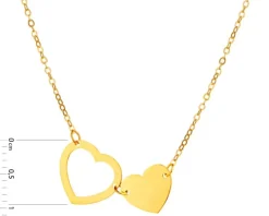 Złoty naszyjnik, ankier - serca
