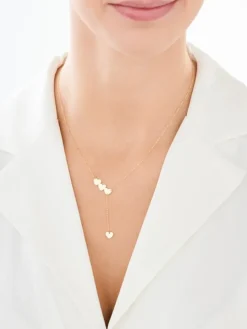 Złoty naszyjnik, ankier - serca