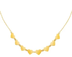 Złoty naszyjnik, ankier - serca