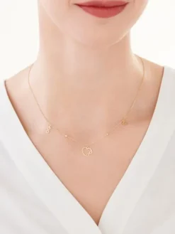 Złoty naszyjnik, ankier - serca, nieskończoności