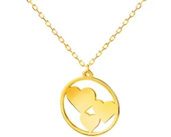 Złoty naszyjnik, ankier - serca