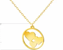 Złoty naszyjnik, ankier - serca