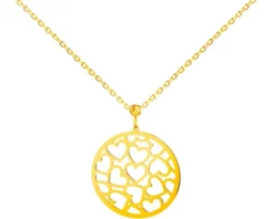 Złoty naszyjnik, ankier - serca