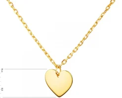 Złoty naszyjnik, ankier - serce