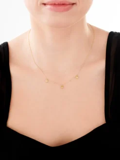 Złoty naszyjnik, ankier - serca