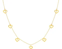 Złoty naszyjnik, ankier - serca