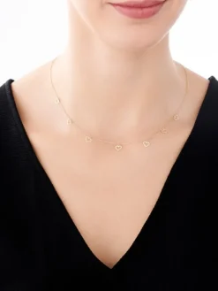 Złoty naszyjnik, ankier - serca