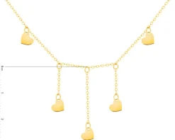 Złoty naszyjnik, ankier - serca