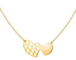 Złoty naszyjnik, ankier - serca