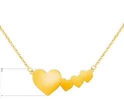 Złoty naszyjnik, ankier - serca