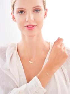 Złoty naszyjnik, ankier - serca