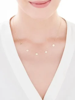 Złoty naszyjnik, ankier - serca, koła