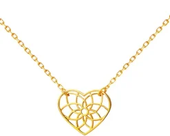 Złoty naszyjnik, ankier - serce