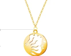 Złoty naszyjnik, ankier - Słońce, Księżyc