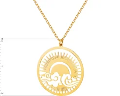 Złoty naszyjnik, ankier - Słońce