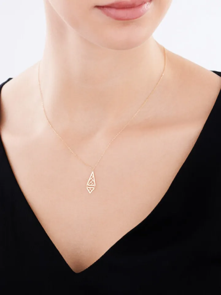 Złoty naszyjnik, ankier - trójkąty