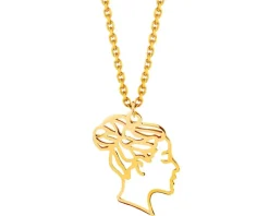 Złoty naszyjnik, ankier - twarz