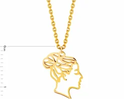 Złoty naszyjnik, ankier - twarz