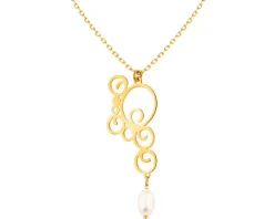 Złoty naszyjnik, ankier- perła