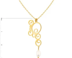 Złoty naszyjnik, ankier- perła