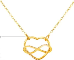 Złoty naszyjnik, ankier- serce, nieskończoność