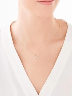 Złoty naszyjnik, ankier- serce, nieskończoność