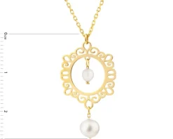 Złoty naszyjnik, ankier z perłami