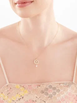 Złoty naszyjnik, ankier z perłami