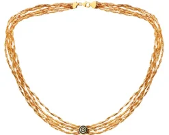 Złoty naszyjnik elastyczny z emalią