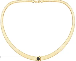 Złoty naszyjnik elastyczny z emalią