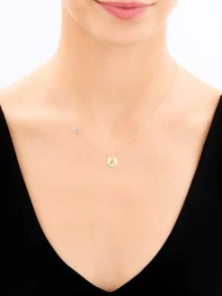 Złoty naszyjnik, kamień nano - litera A