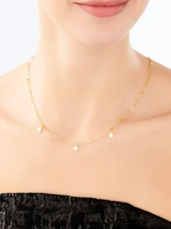 Złoty naszyjnik, paper clip - gwiazdy