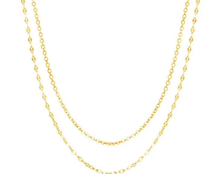 Złoty naszyjnik, skręcone blaszki, ankier