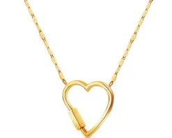 Złoty naszyjnik, skręcone blaszki - serce